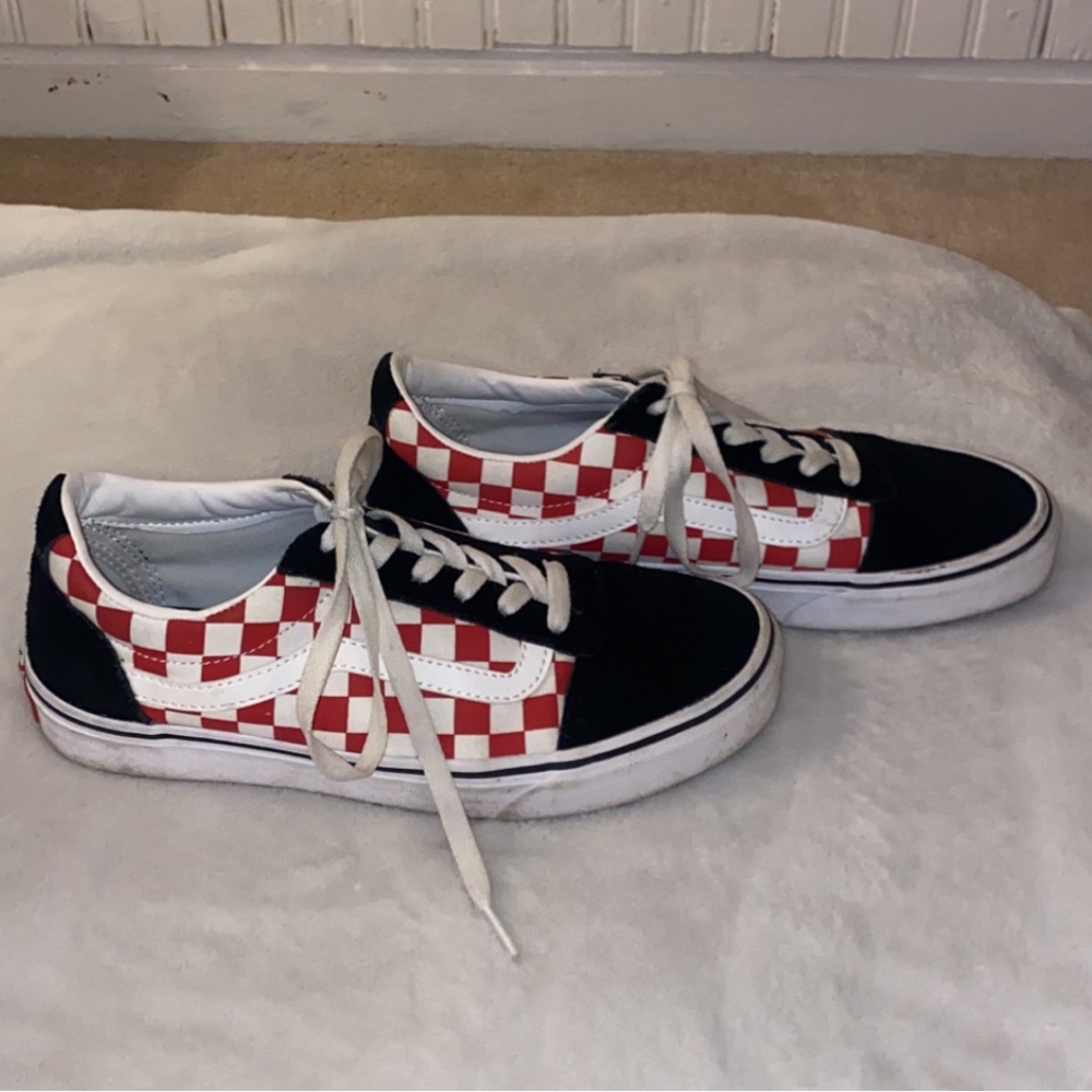 Red checkered vans